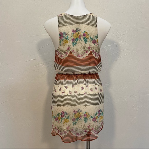 FREE PEOPLE FALLING FOR GEORGETTE BOHEMIAN CHIFFON FLORAL MINI DRESS - Picture 9 of 16